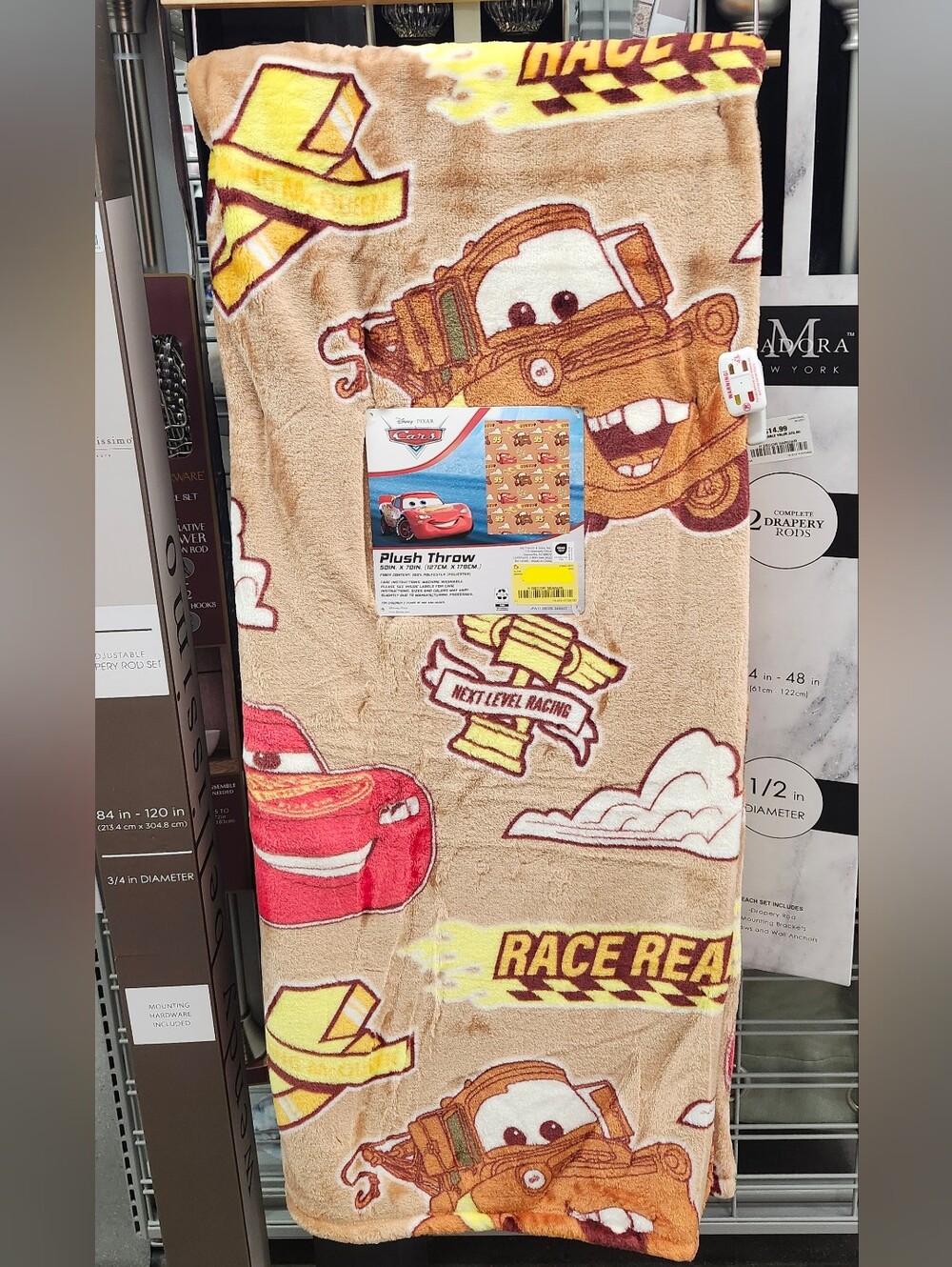 Disney Cars Plush Throw Blanket - Tan, Red & Yellow